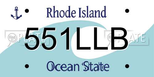 551LLB Rhode Island License Plate