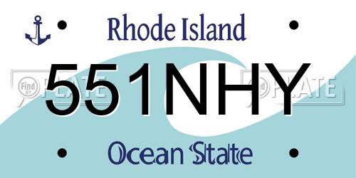 551NHY Rhode Island License Plate