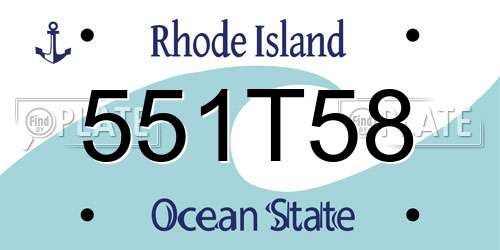 551T58 Rhode Island License Plate