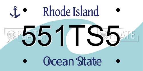 551TS5 Rhode Island License Plate