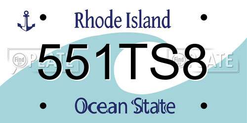 551TS8 Rhode Island License Plate
