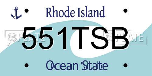 551TSB Rhode Island License Plate