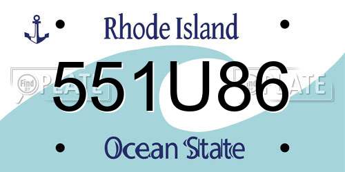 551U86 Rhode Island License Plate