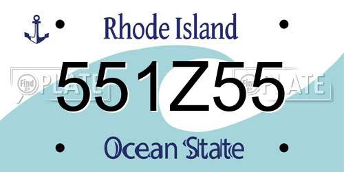 551Z55 Rhode Island License Plate