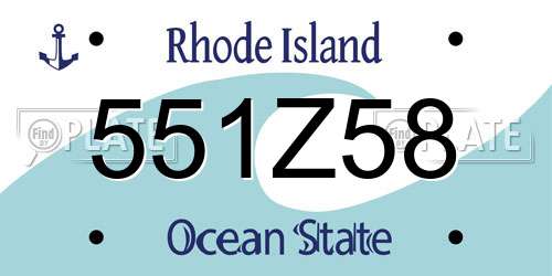 551Z58 Rhode Island License Plate