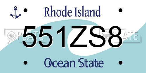 551ZS8 Rhode Island License Plate