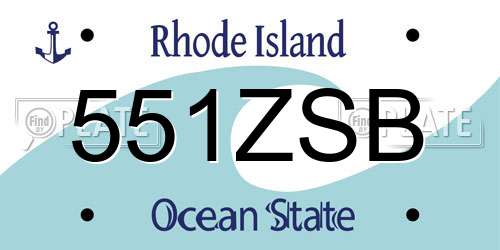 551ZSB Rhode Island License Plate