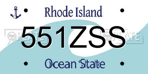 551ZSS Rhode Island License Plate