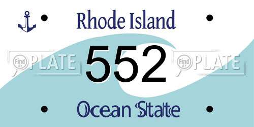 552 Rhode Island License Plate