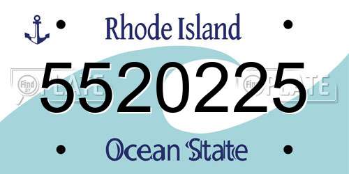 5520225 Rhode Island License Plate