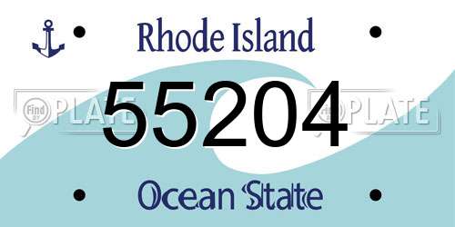 55204 Rhode Island License Plate