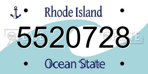 5520728 Rhode Island License Plate