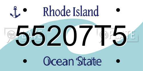 55207T5 Rhode Island License Plate