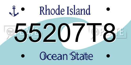 55207T8 Rhode Island License Plate