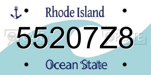 55207Z8 Rhode Island License Plate