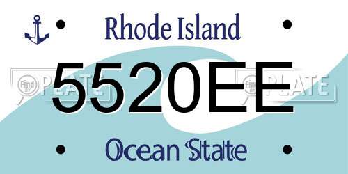 5520EE Rhode Island License Plate