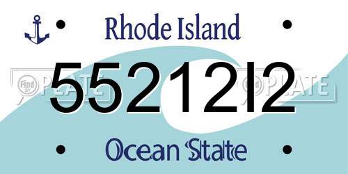 55212I2 Rhode Island License Plate