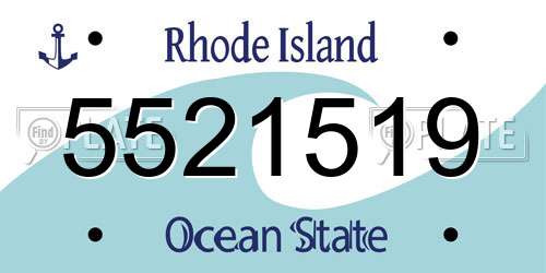 5521519 Rhode Island License Plate