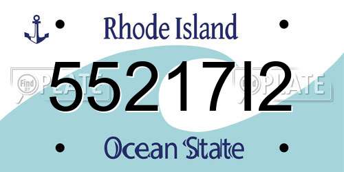 55217I2 Rhode Island License Plate