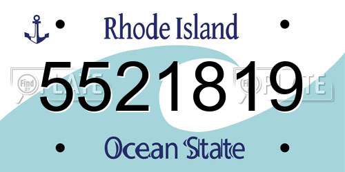5521819 Rhode Island License Plate