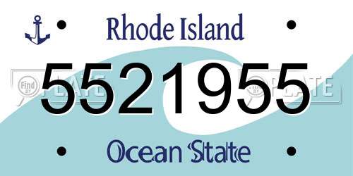 5521955 Rhode Island License Plate