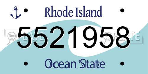 5521958 Rhode Island License Plate