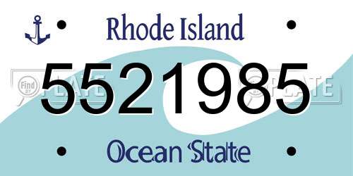 5521985 Rhode Island License Plate