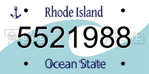 5521988 Rhode Island License Plate