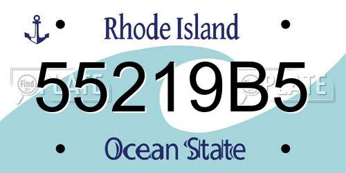 55219B5 Rhode Island License Plate