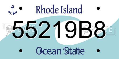 55219B8 Rhode Island License Plate