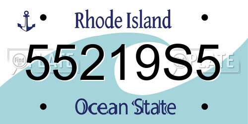 55219S5 Rhode Island License Plate