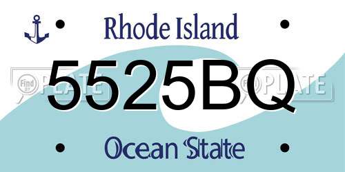5525BQ Rhode Island License Plate