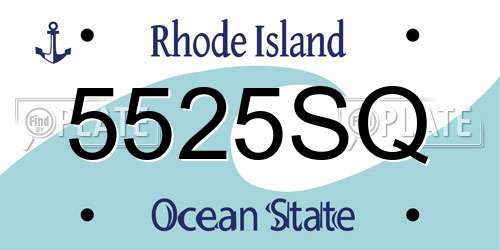 5525SQ Rhode Island License Plate