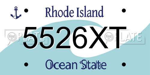 5526XT Rhode Island License Plate