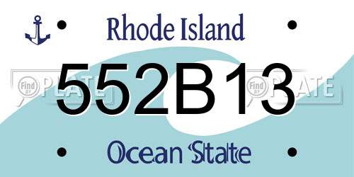 552B13 Rhode Island License Plate