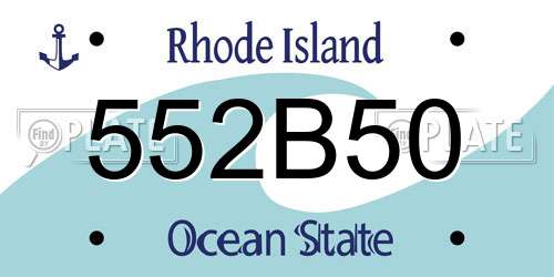 552B50 Rhode Island License Plate