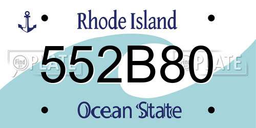 552B80 Rhode Island License Plate