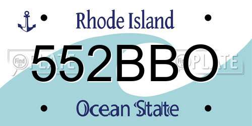 552BBO Rhode Island License Plate