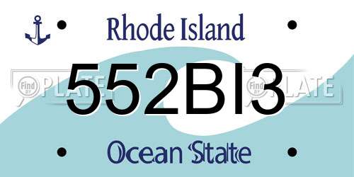 552BI3 Rhode Island License Plate