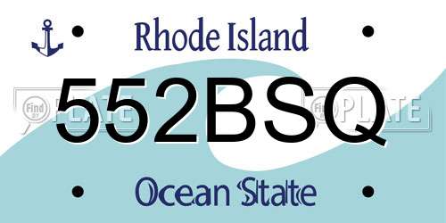 552BSQ Rhode Island License Plate
