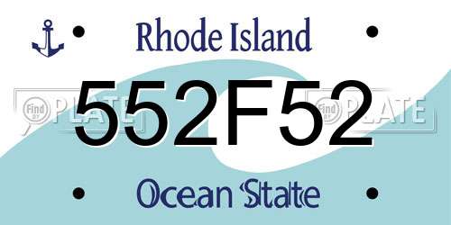 552F52 Rhode Island License Plate