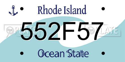 552F57 Rhode Island License Plate