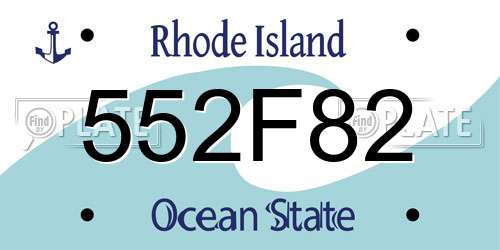 552F82 Rhode Island License Plate