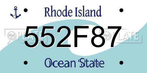 552F87 Rhode Island License Plate