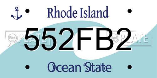 552FB2 Rhode Island License Plate