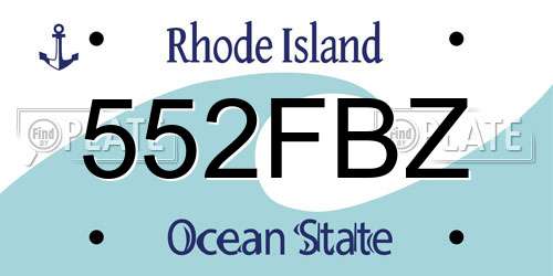 552FBZ Rhode Island License Plate