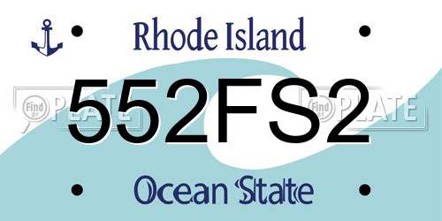 552FS2 Rhode Island License Plate