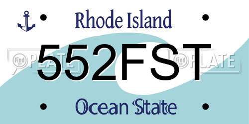 552FST Rhode Island License Plate