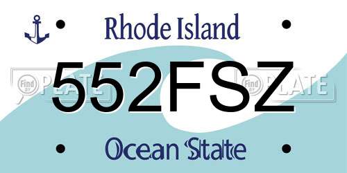 552FSZ Rhode Island License Plate