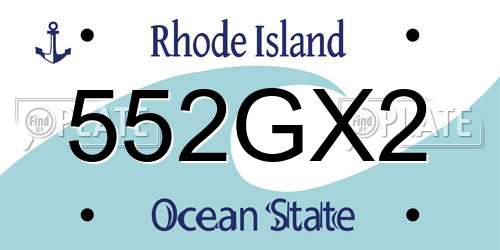 552GX2 Rhode Island License Plate